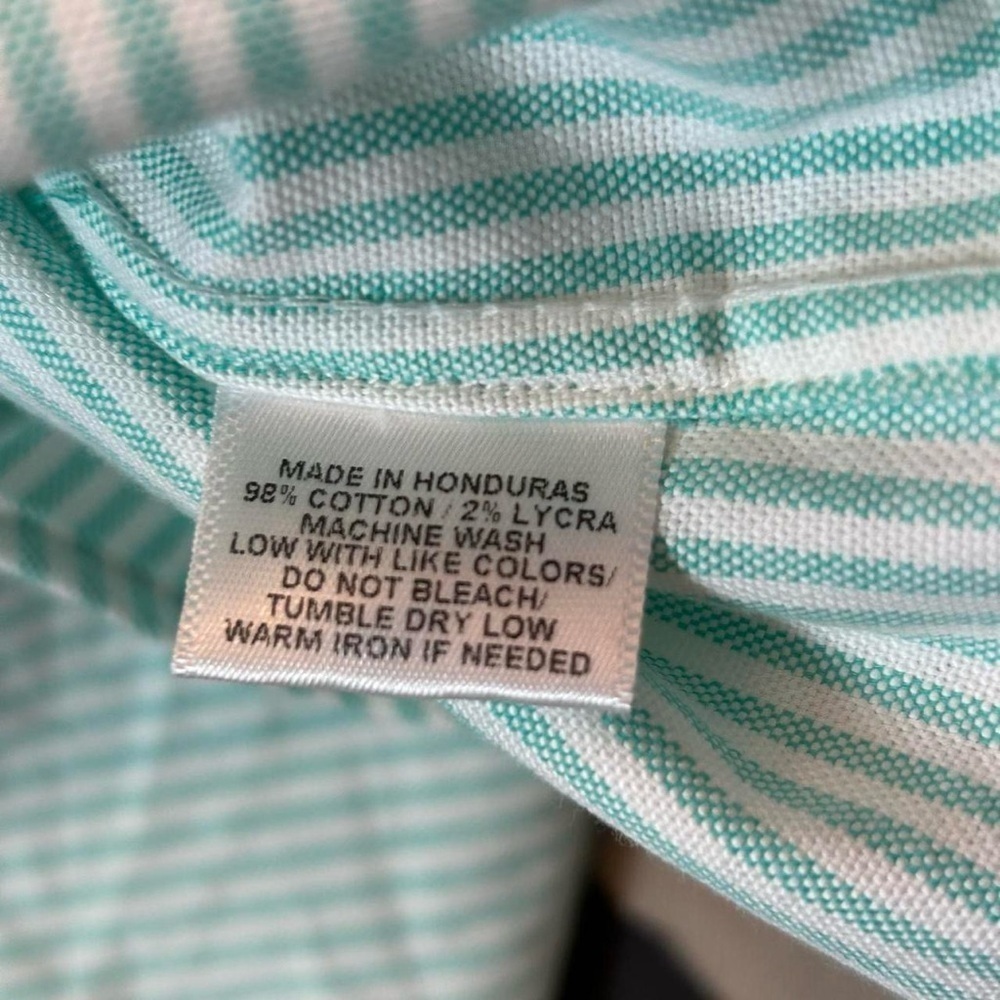 Southern Casanova Men’s M Button-Up – Teal Seafoam Stripes! - Picture 7 of 8